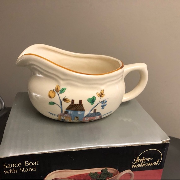 Vintage Gravy Boat With Plate International China Heartland Stoneware Japan 7774 - Picture 4 of 10